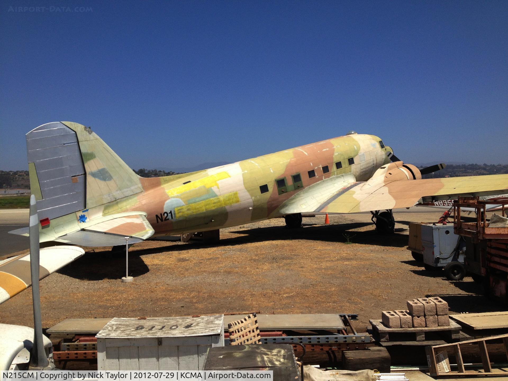 N215CM, 1944 Douglas C-47B Skytrain C/N 26792, Parked near the CAF hangar.