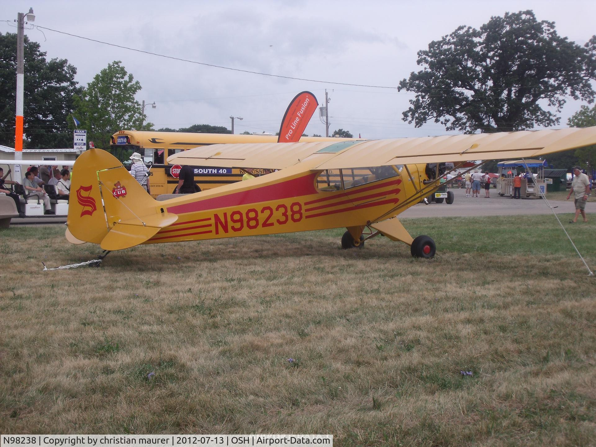 N98238, 1946 Piper J3C-65 Cub C/N 18402, red and yellow cub