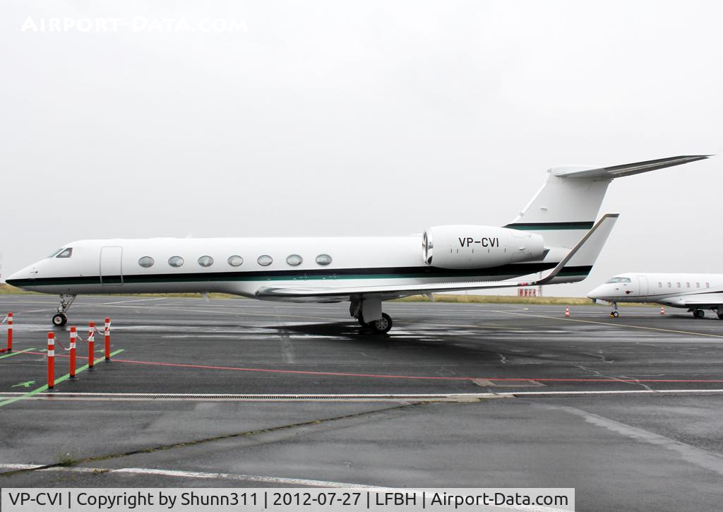 VP-CVI, 2005 Gulfstream Aerospace G-V (G550) C/N 5092, Parked near the control tower...