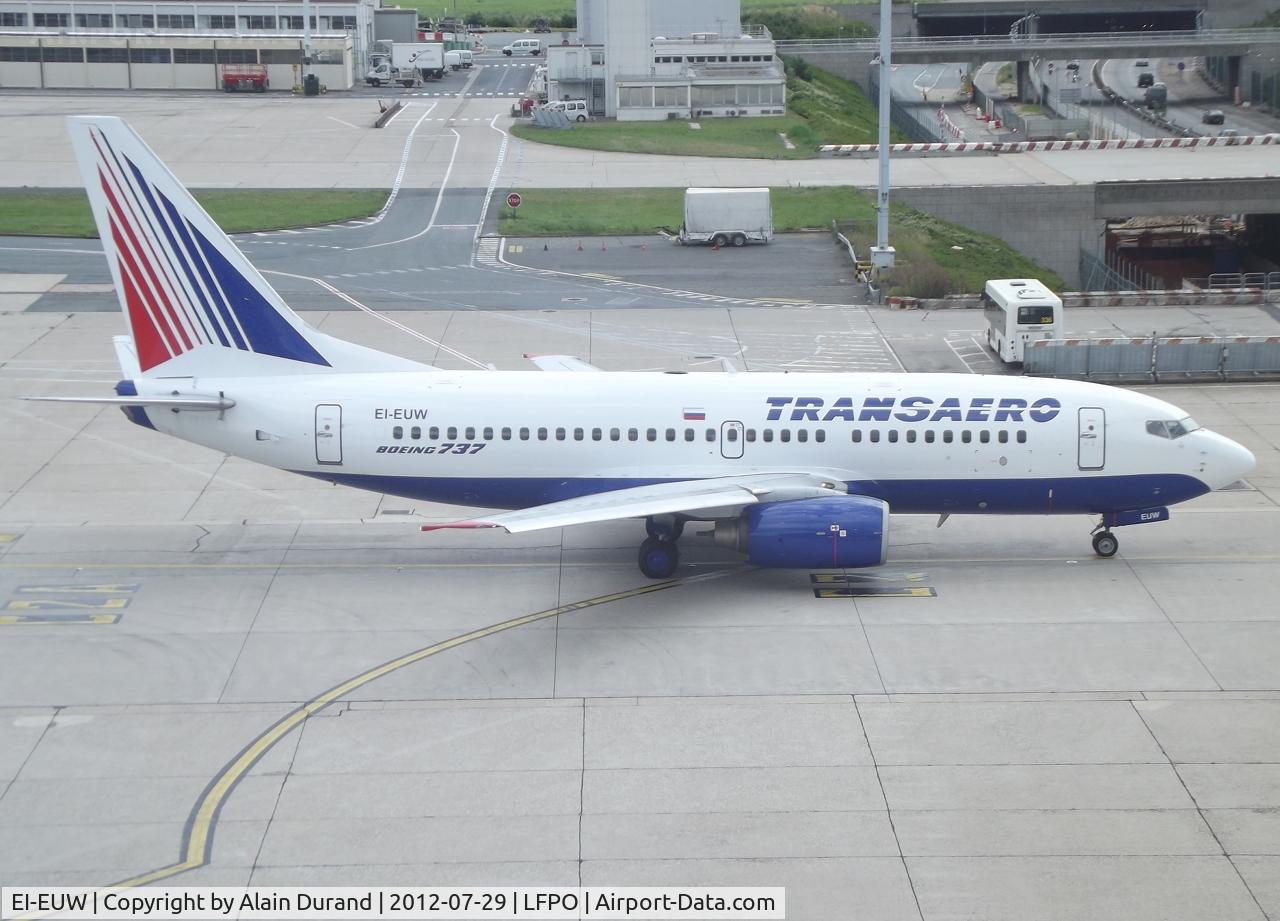 EI-EUW, 2004 Boeing 737-7Q8 C/N 29350, When MA went belly up, C/N 1452 was ferried to and parked at SNN. But finding a new contract was not very long and on March 02nd 2012 she was placed at Transaero.