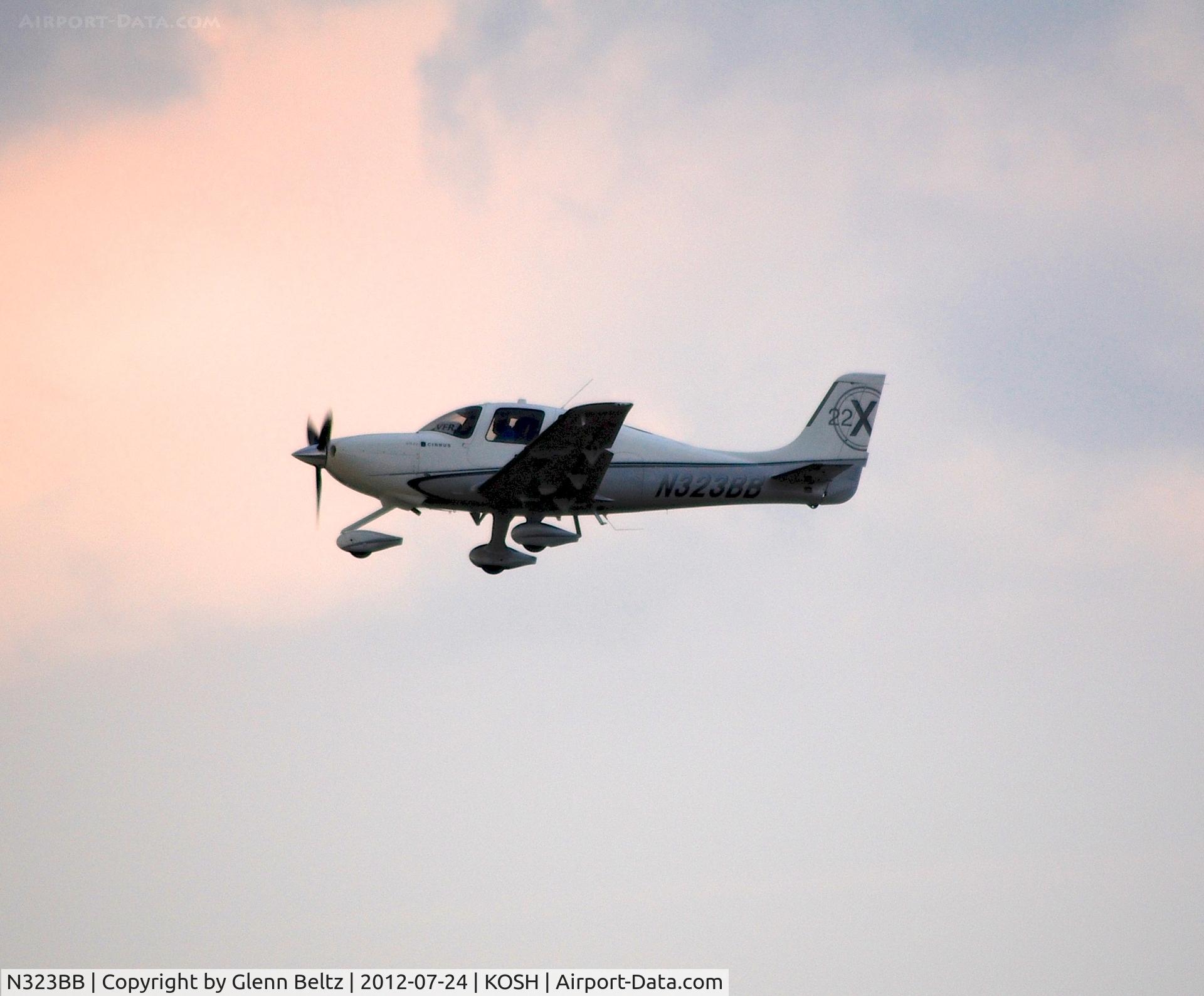 N323BB, Cirrus SR22 C/N 3813, Departing EAA Airventure/Oshkosh on 24 July 2012