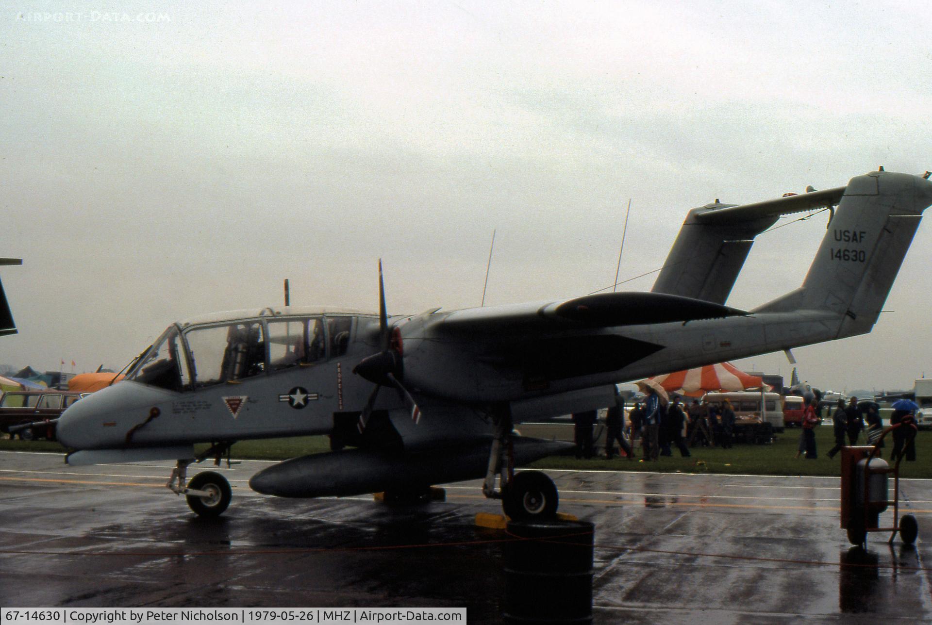 67-14630, 1967 North American OV-10A Bronco C/N 305-38, OV-10A Bronco of 20th Tactical Air Support Squadron/601st Tactical Control Wing at Sembach on display at the 1979 RAF Mildenhall Air Fete.