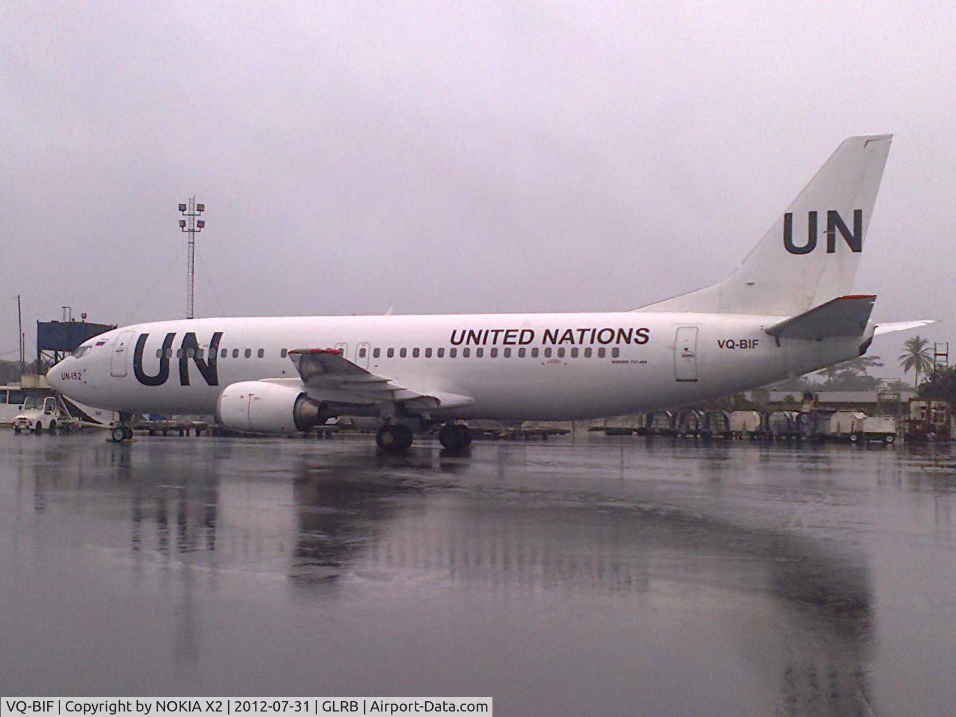 VQ-BIF, Boeing 737-45S C/N 28474, FLYING FOR UN IN LIBERIA