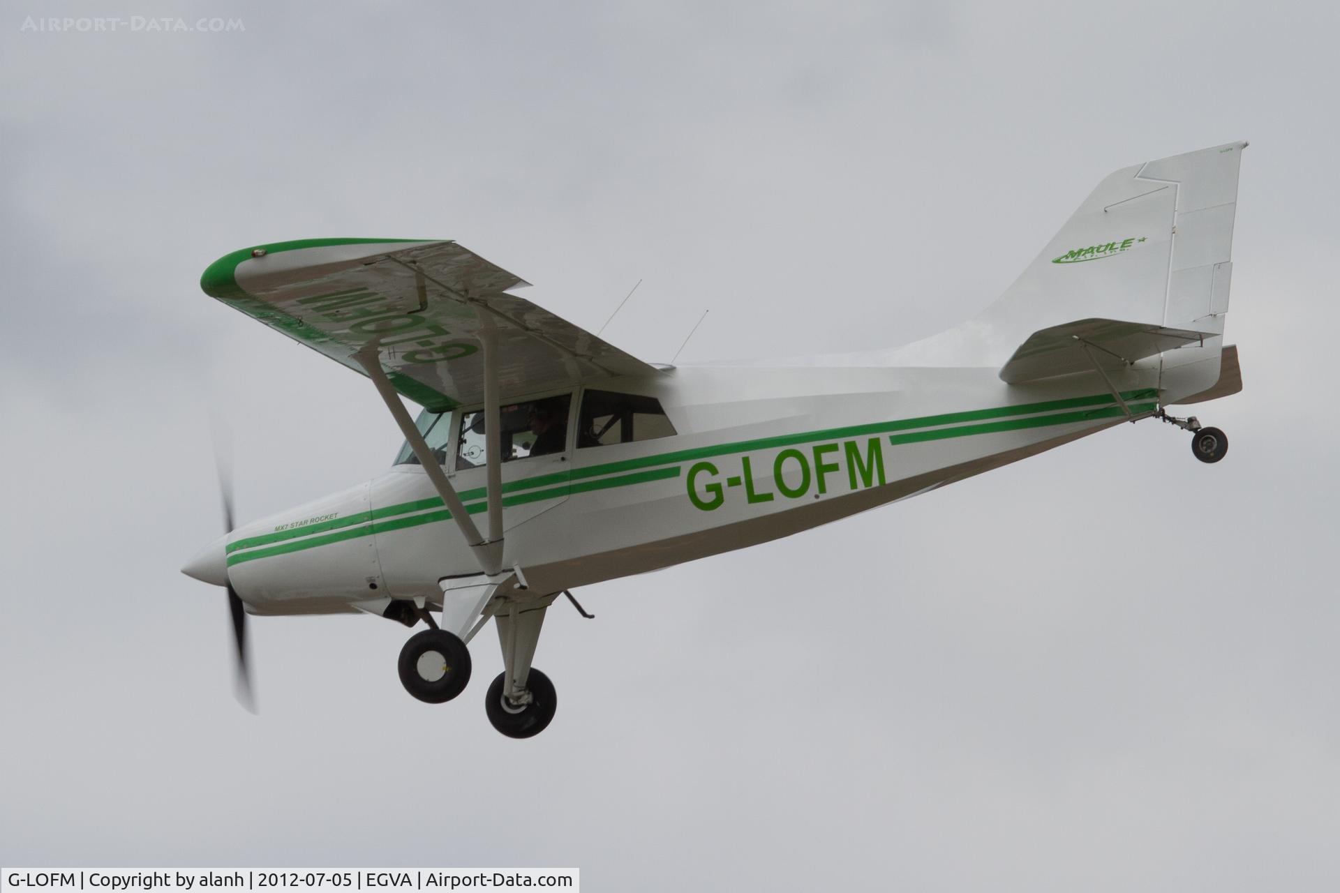 G-LOFM, 1995 Maule MX-7-180A Sportplane C/N 20027C, On short final, RIAT 2nd arrivals day, 2012