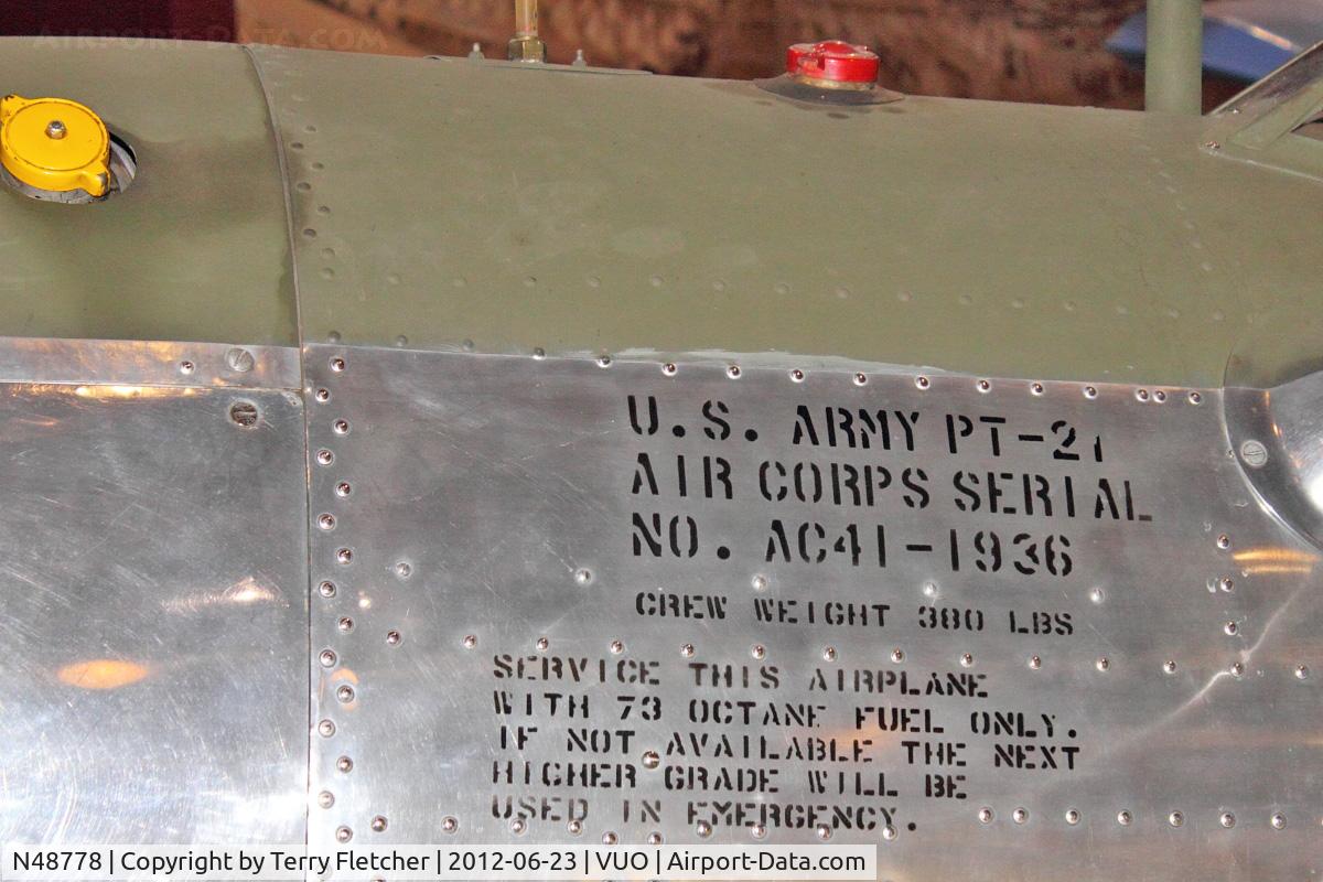 N48778, 1941 Ryan Aeronautical ST3KR C/N 1057, At Pearson Airport Museum , Vancouver , WA , USA