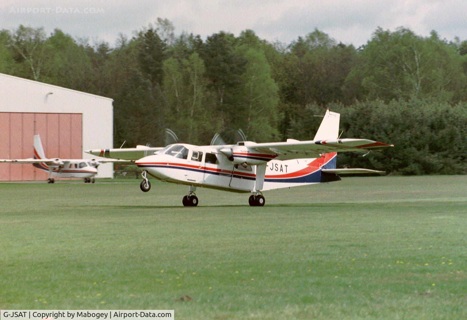 G-JSAT, 1995 Britten-Norman BN-2T Islander C/N 2277, The G-JSAT on takeoff Badlippespringe May 2001.