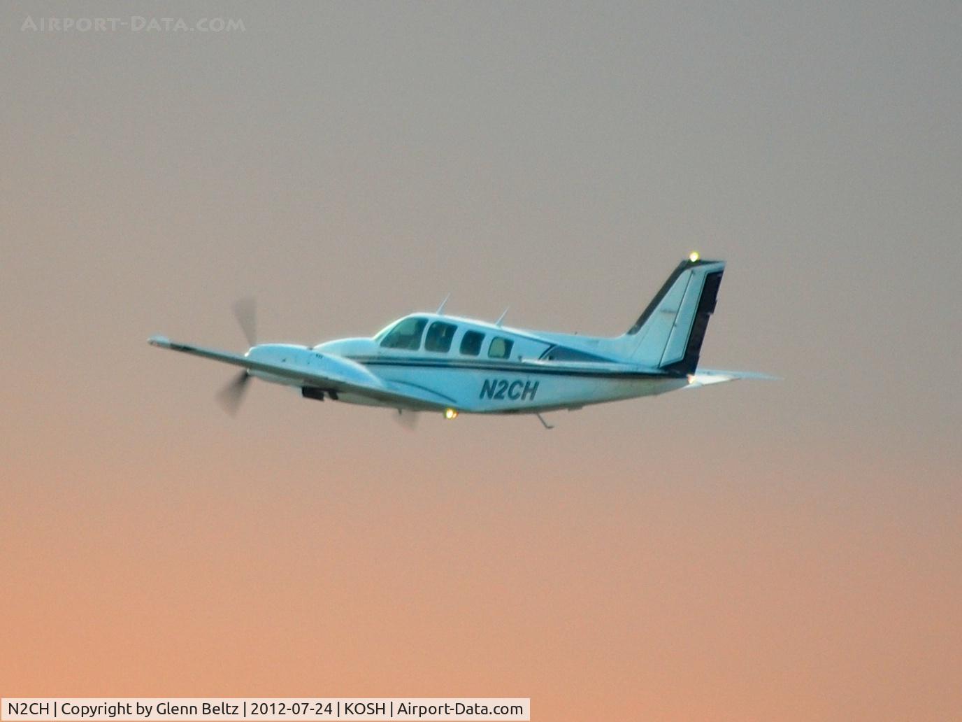 N2CH, 1978 Beech 58TC Baron C/N TK-72, Departing EAA Airventure/Oshkosh on 24 July 2012