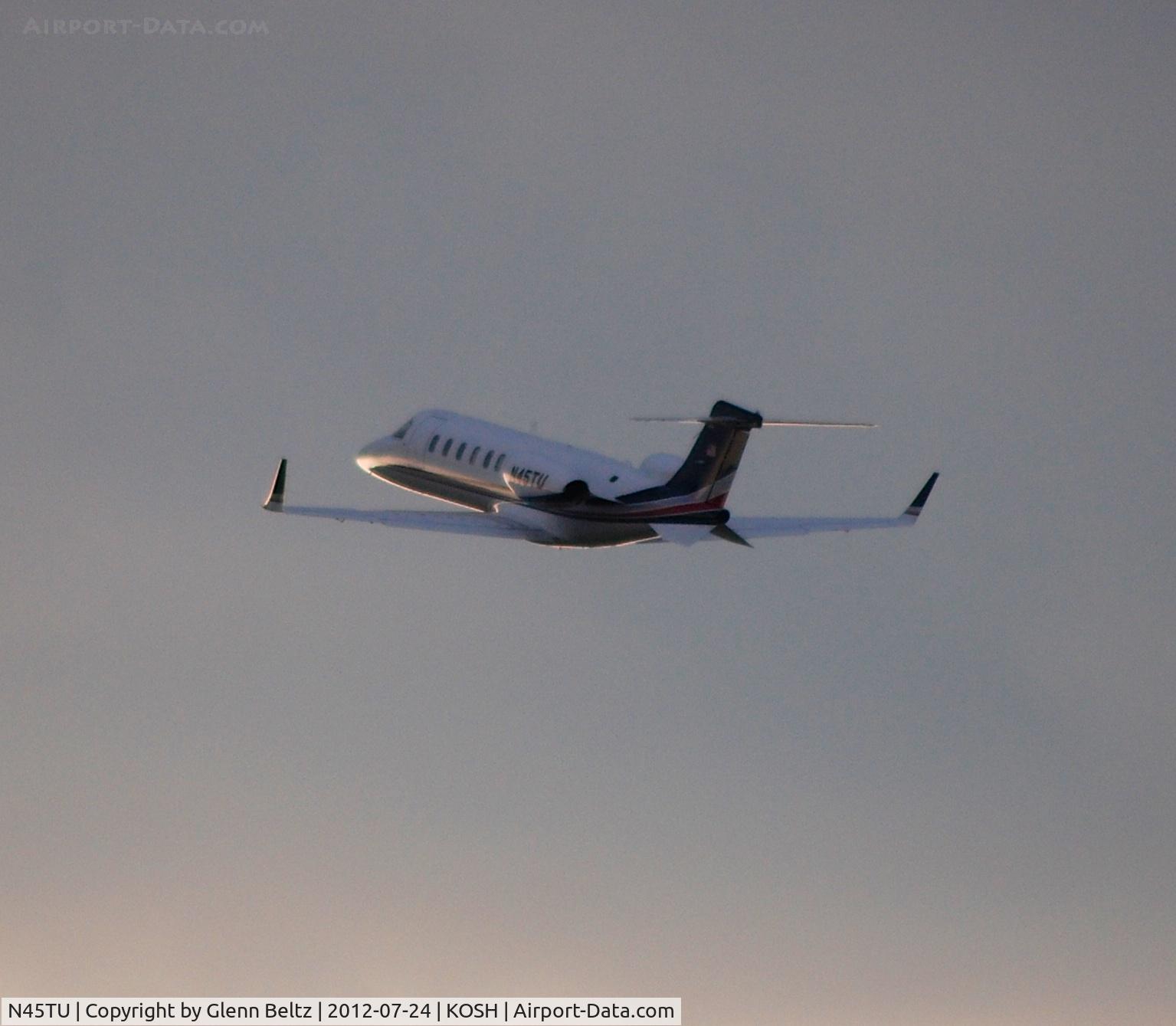 N45TU, 2000 Learjet 45 C/N 120, Departing EAA Airventure/Oshkosh on 24 July 2012