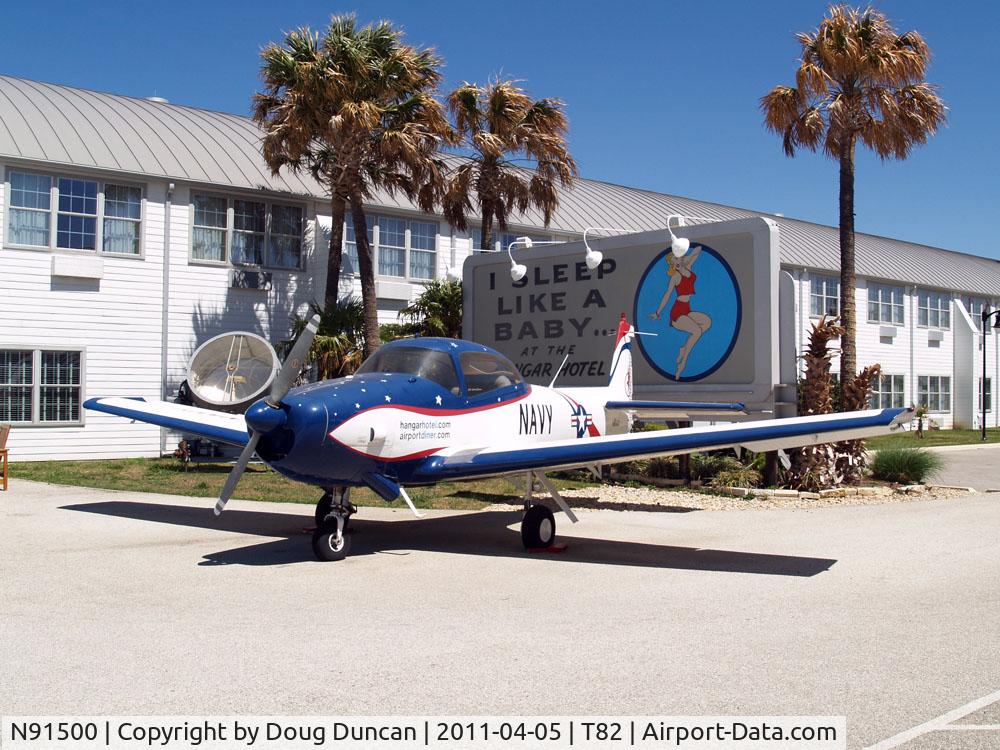 N91500, 1946 North American NAVION C/N NAV-4-295, Seen at Gillespie County Airport in Fredericksburg, Texas