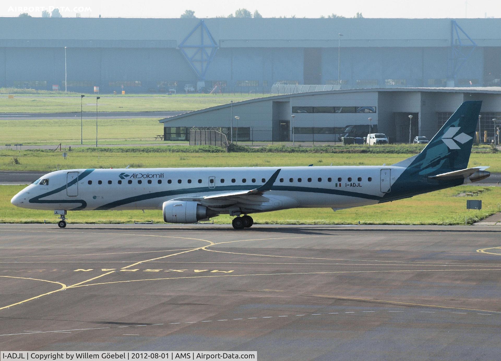 I-ADJL, 2009 Embraer 195LR (ERJ-190-200LR) C/N 19000256, Taxi to runway 24 of Amsterdam Airport