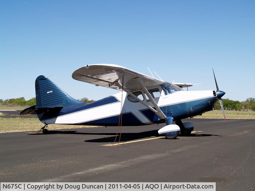 N675C, 1947 Stinson 108-3 Voyager C/N 108-3675, Seen at Llano Municipal Airport in Llano, Texas