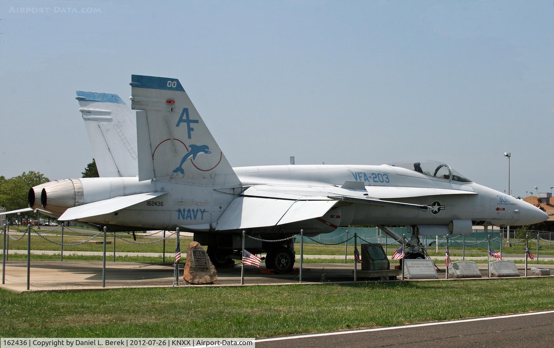 162436, 1985 McDonnell Douglas F/A-18A Hornet C/N 0279/A225, This aircraft, located at NAS Willow Grove, is a new addition to the Harold F. Pitcairn Wings of Freedom Museum.