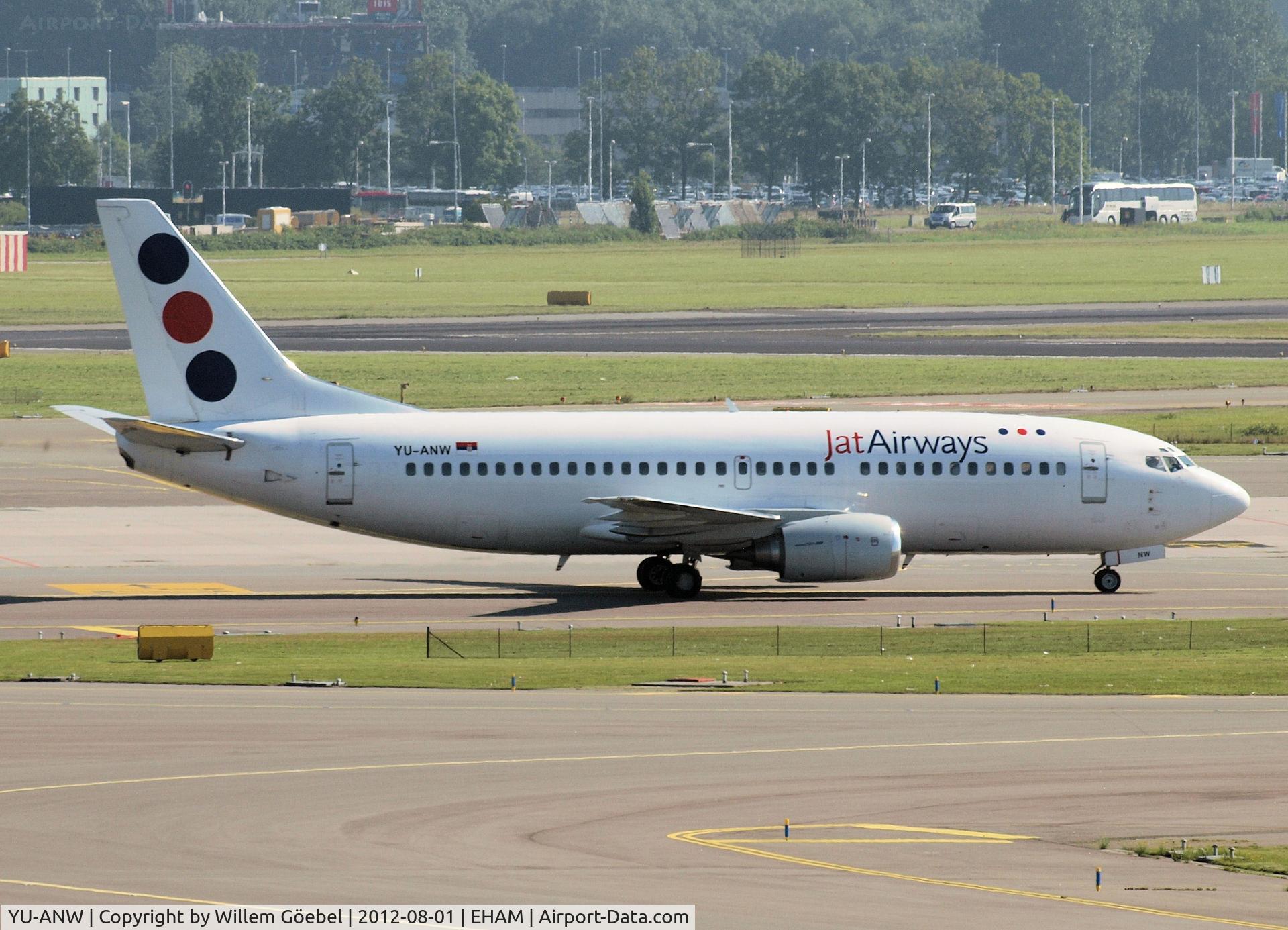 YU-ANW, 1988 Boeing 737-3H9 C/N 24141, Taxi to the gate of Schiphol Airport