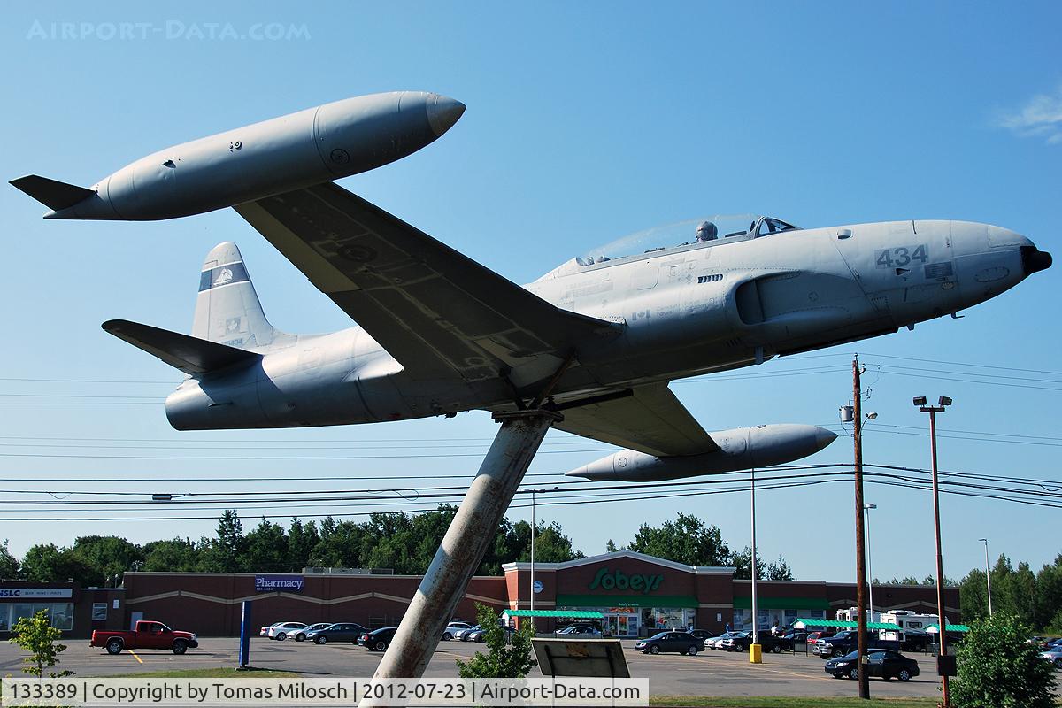 133389, Canadair CT-133 Silver Star C/N T33-389, Displayed with a fake registration at the Veterans Memorial Park in Pictou, Nova Scotia, Canada.