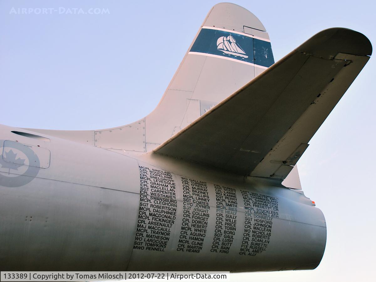 133389, Canadair CT-133 Silver Star C/N T33-389, Displayed with a fake registration at the Veterans Memorial Park in Pictou, Nova Scotia, Canada.