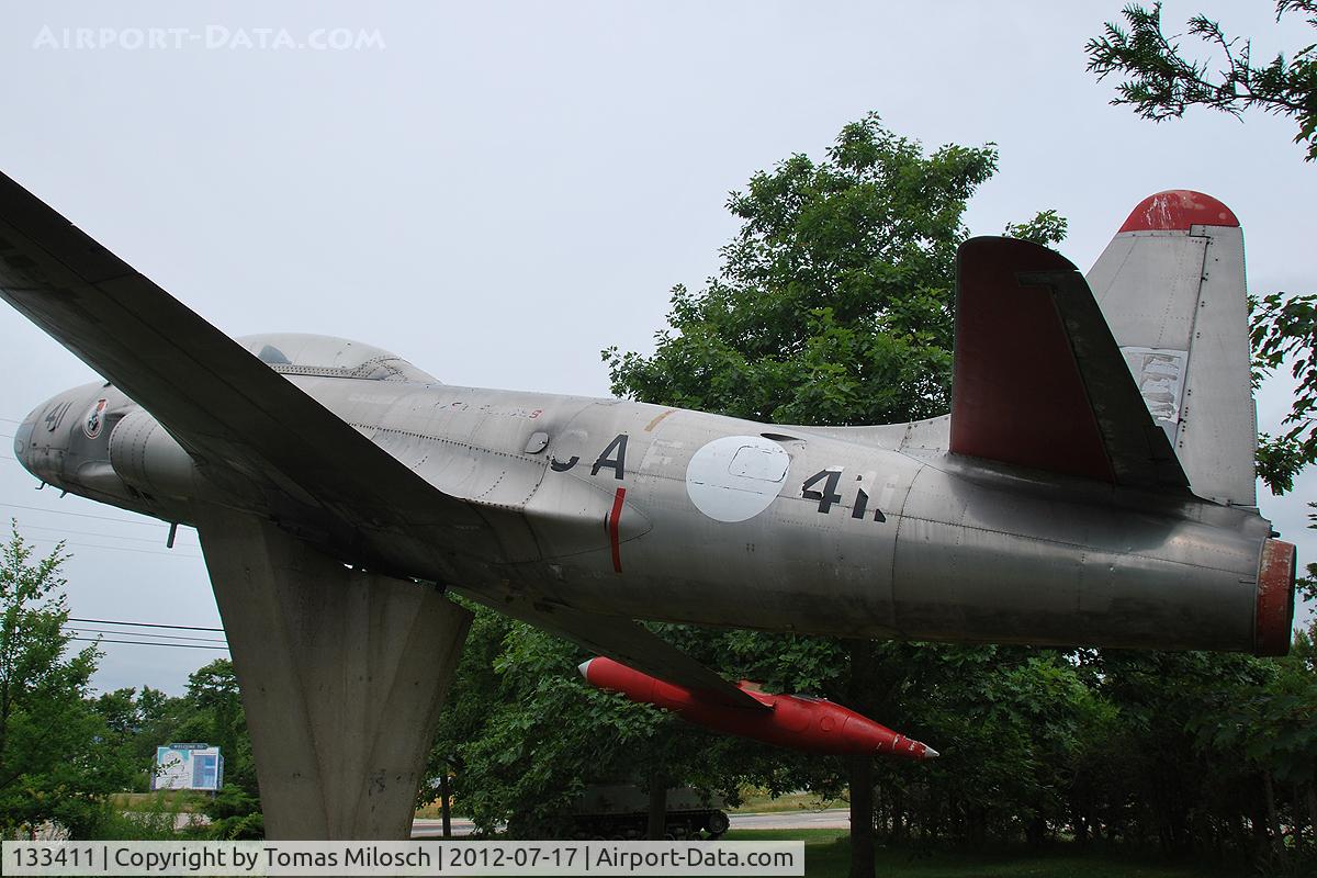 133411, Canadair CT-133 Silver Star C/N T33-411, Displayed at CFB Cornwallis, Nova Scotia, Canada.
