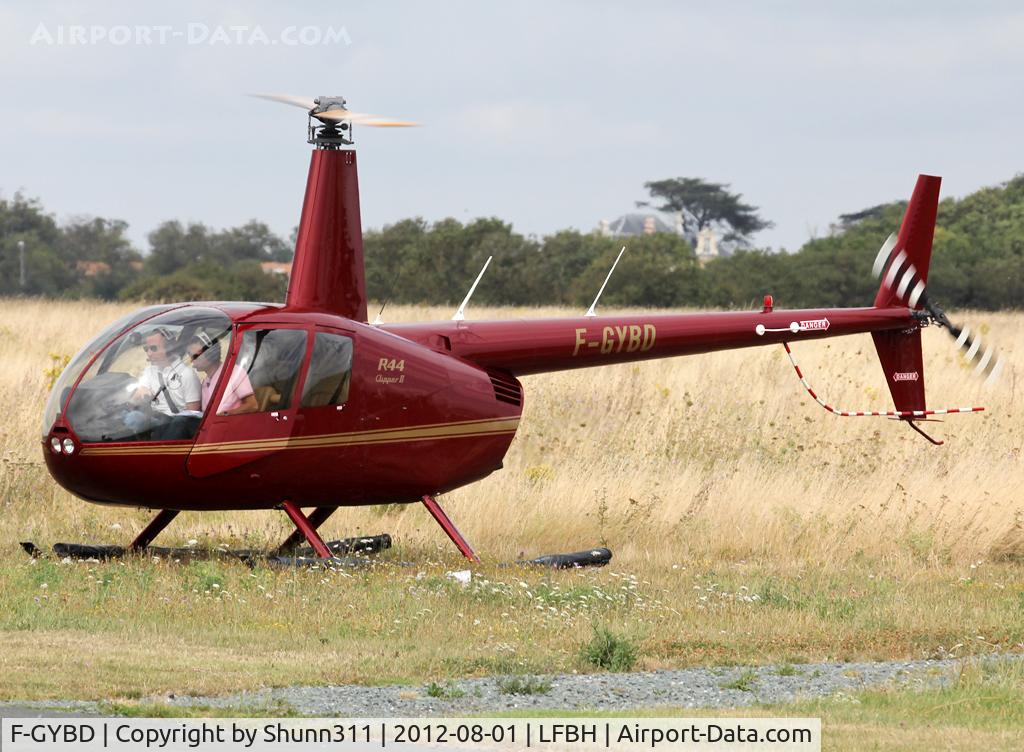 F-GYBD, 2007 Robinson R44 II C/N 12008, Arriving from flight and parked near the control tower...