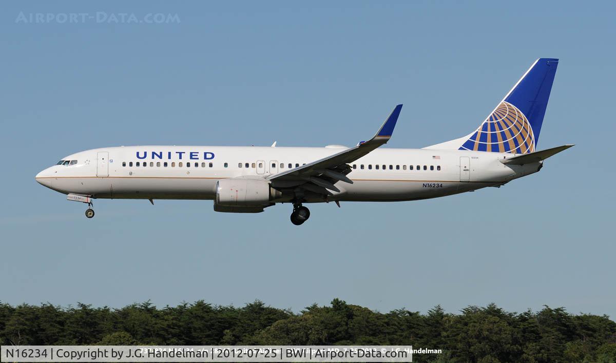 N16234, 1999 Boeing 737-824 C/N 28946, On final at BWI