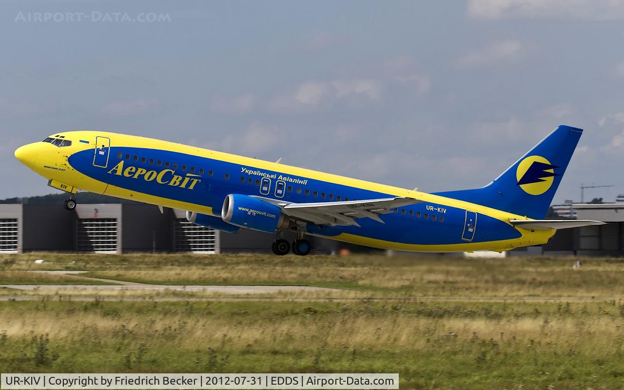 UR-KIV, 1990 Boeing 737-4YO C/N 24686, departure from Stuttgart