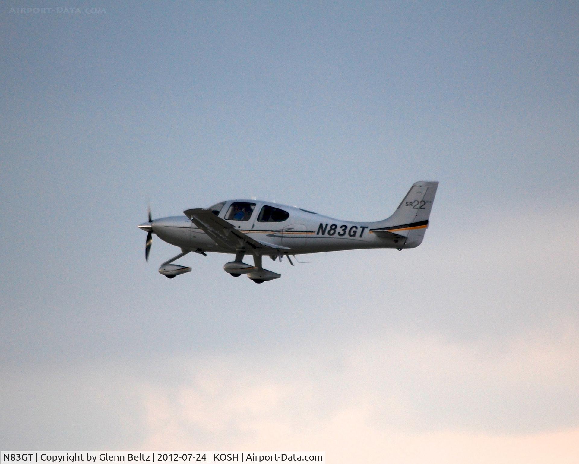 N83GT, Cirrus SR22 GTS C/N 3824, Departing EAA Airventure/Oshkosh on 24 July 2012.