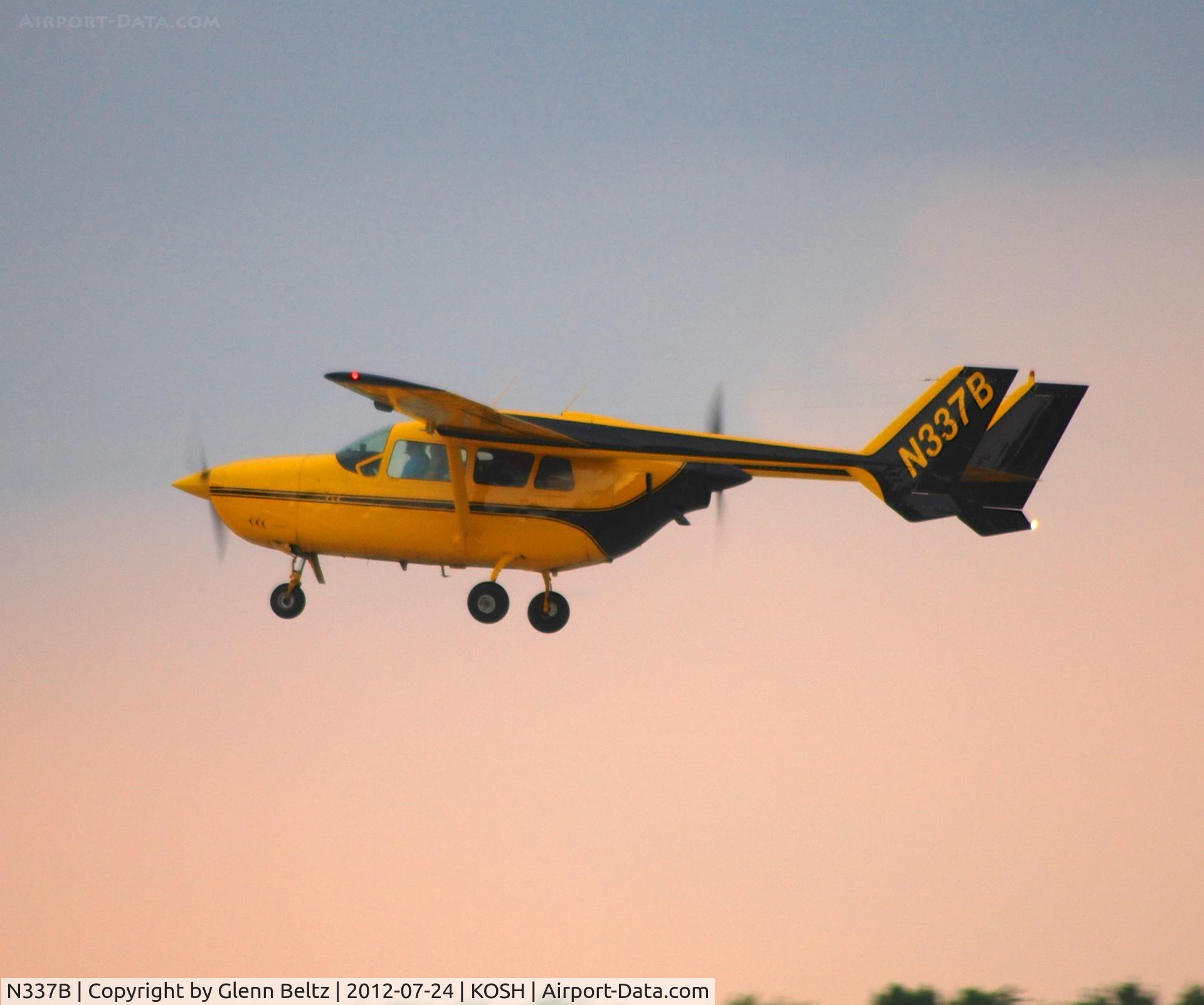 N337B, 1957 Beech H35 Bonanza C/N D-4929, Departing EAA Airventure/Oshkosh on 24 July 2012.