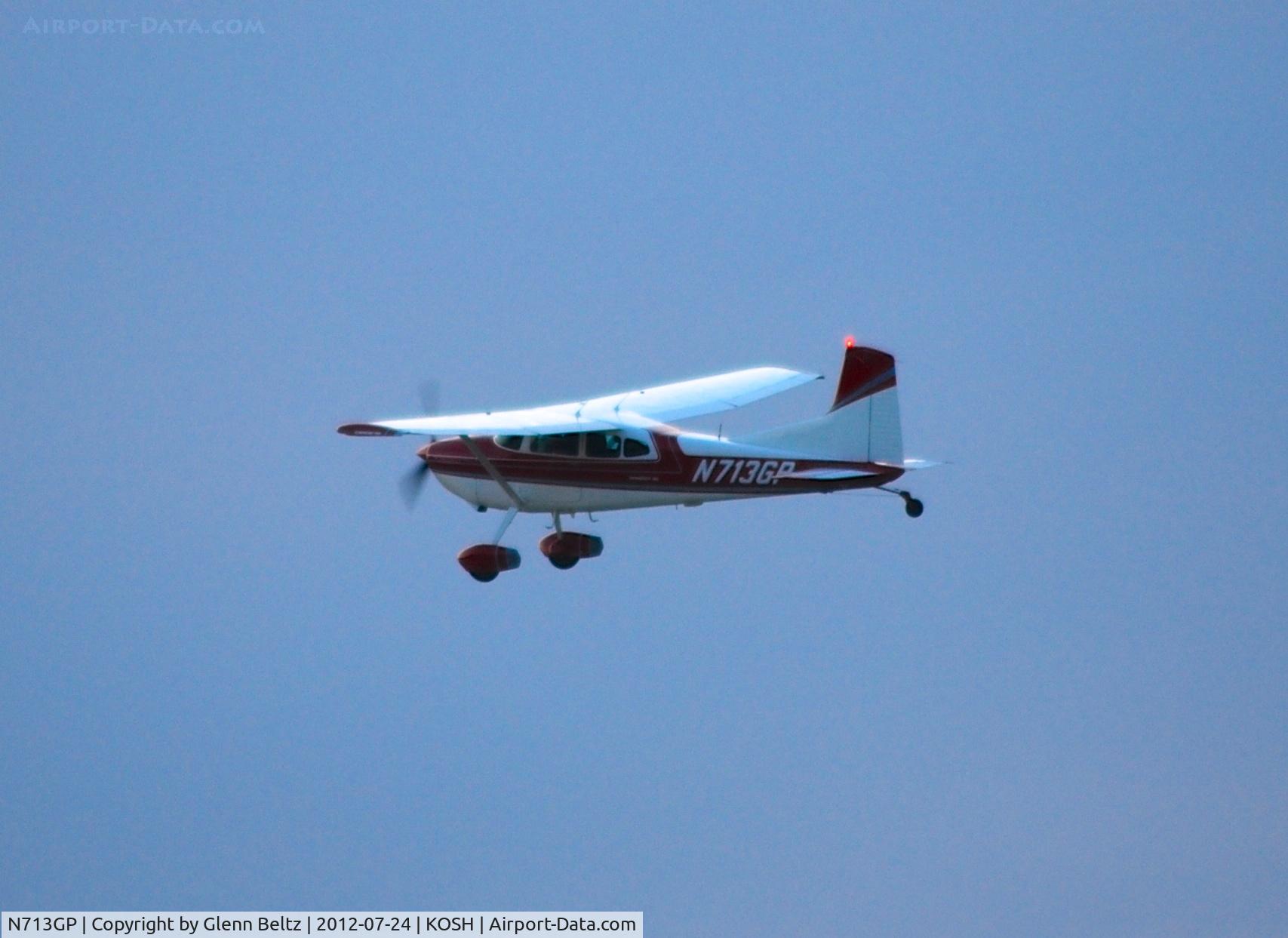N713GP, 1973 Cessna A185F Skywagon 185 C/N 18502286, Departing EAA Airventure/Oshkosh on 24 July 2012.