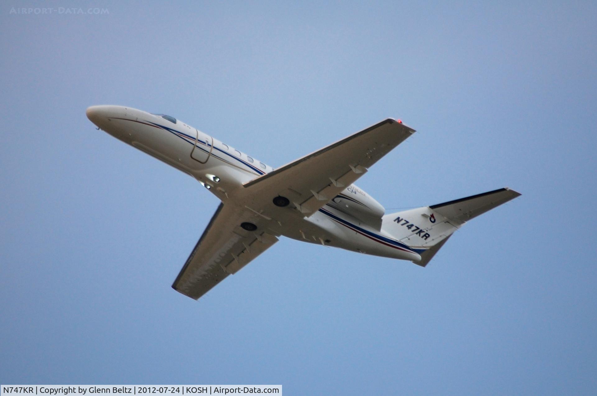 N747KR, 2005 Cessna 525B C/N 525B0015, Departing EAA Airventure/Oshkosh on 24 July 2012.