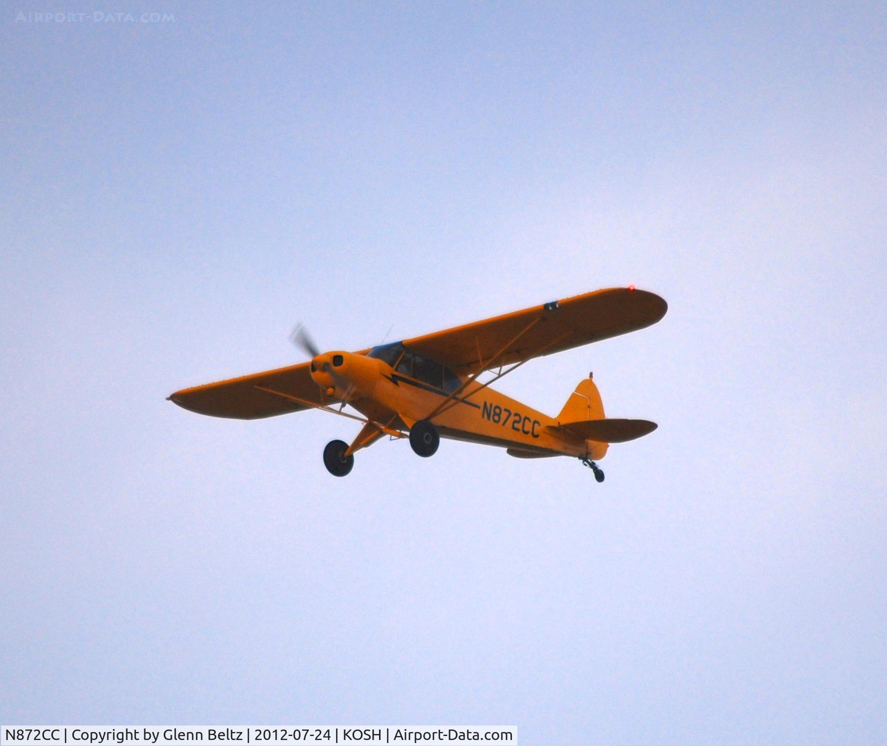 N872CC, 2001 Piper/cub Crafters PA-18-150 C/N 9929CC, Departing EAA Airventure/Oshkosh on 24 July 2012.