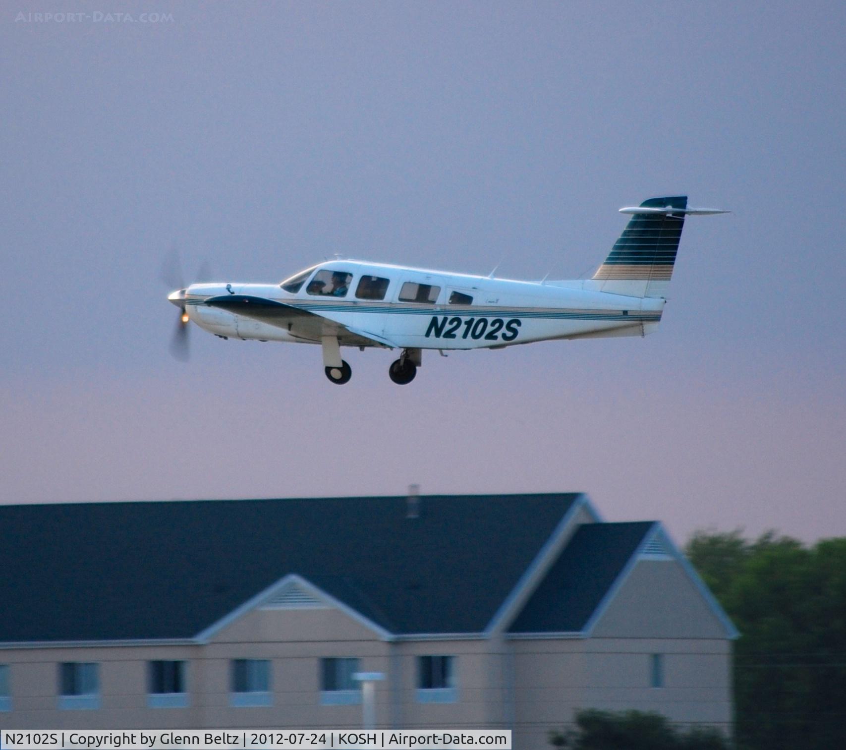 N2102S, 1979 Piper PA-32RT-300 C/N 32R-7985085, Departing EAA Airventure/Oshkosh on 24 July 2012.