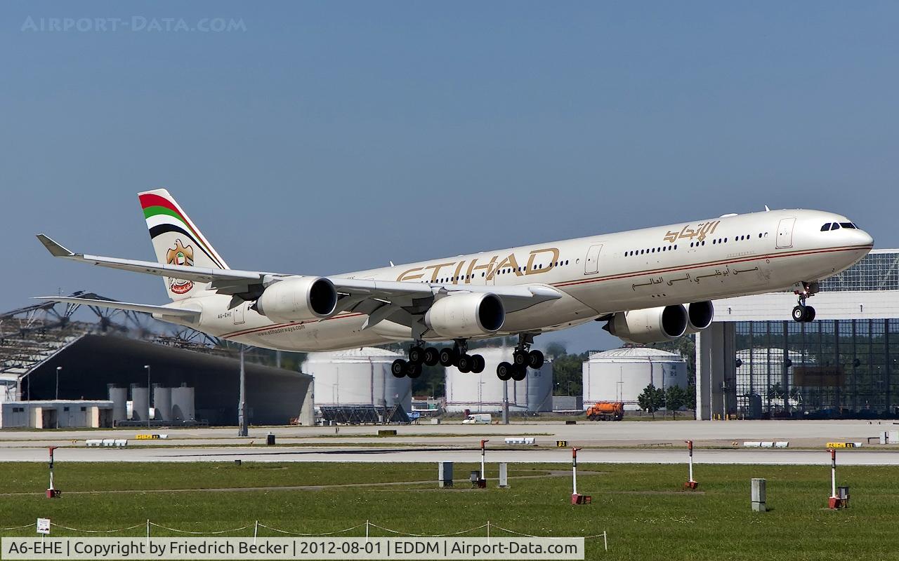 A6-EHE, 2007 Airbus A340-642X C/N 829, moments prior touchdown