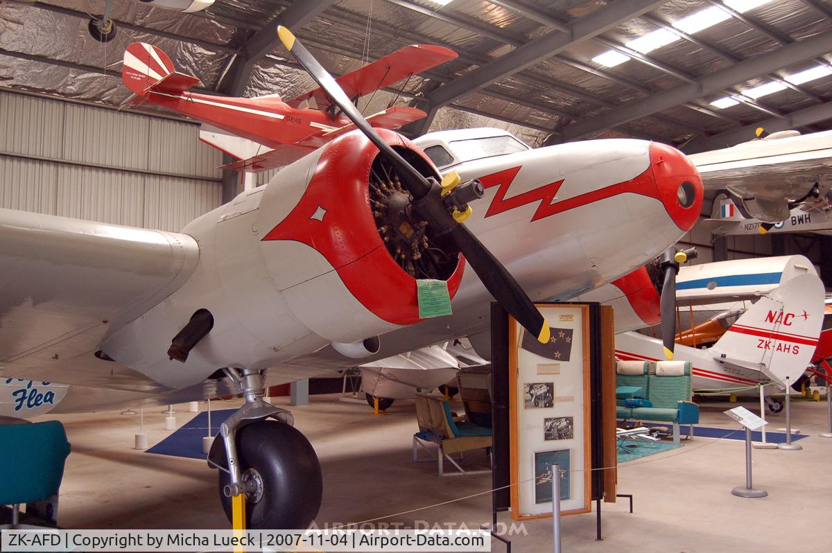 ZK-AFD, 1937 Lockheed 10A Electra C/N 1095, Lockheed Electra 10A (1937), preserved at the Museum of Transport and Technology (MOTAT) in Auckland, New Zealand