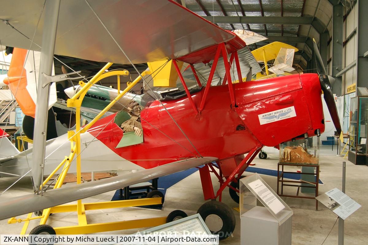 ZK-ANN, De Havilland DH-82A Tiger Moth II C/N 83202 (ZK-AIN), preserved at the Museum of Transport and Technology (MOTAT) in Auckland, New Zealand