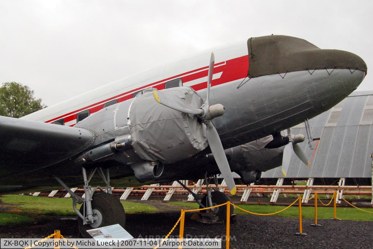 ZK-BQK, 1944 Douglas C-47B Skytrain C/N 16567/33315, preserved at the Museum of Transport and Technology (MOTAT) in Auckland, New Zealand
