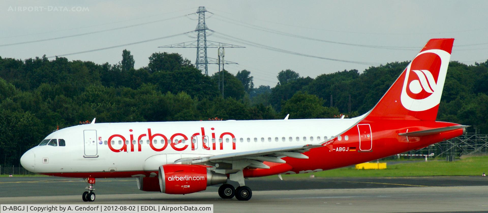 D-ABGJ, 2008 Airbus A319-112 C/N 3415, Air Berlin, seen here on RWY 23L at Düsseldorf Int´l (EDDL)