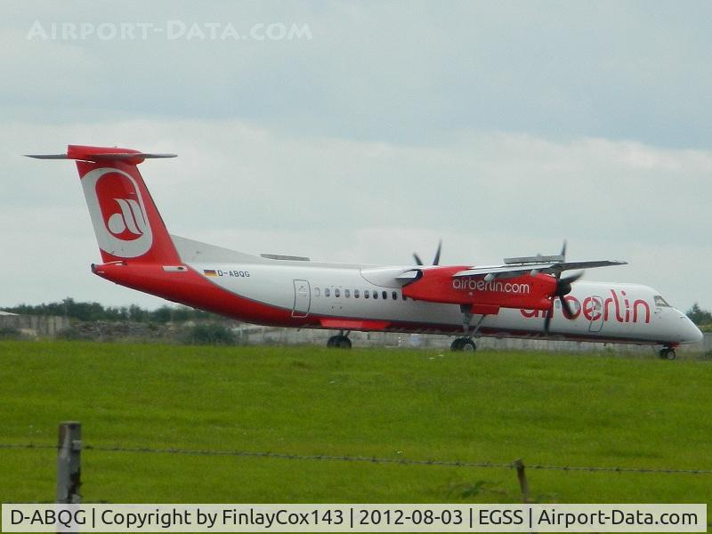 D-ABQG, 2009 De Havilland Canada DHC-8-402Q Dash 8 C/N 4250, Air Berlin Dash 8 at Stansted