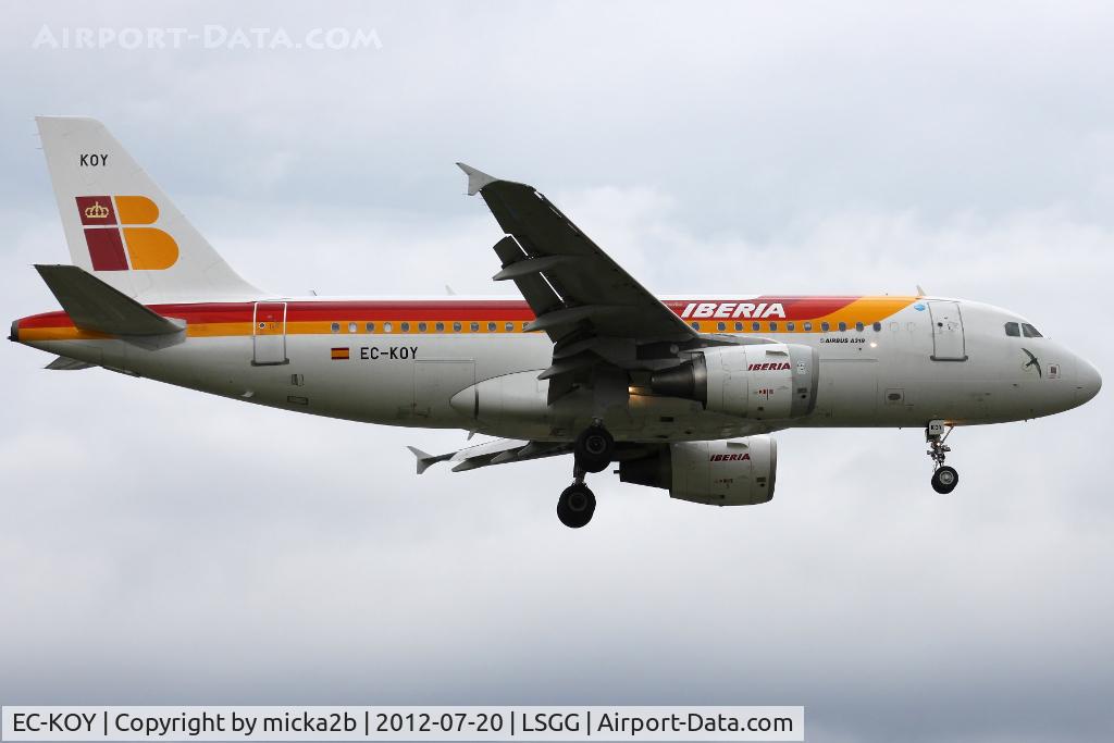 EC-KOY, 2008 Airbus A319-111 C/N 3443, Landing in 05