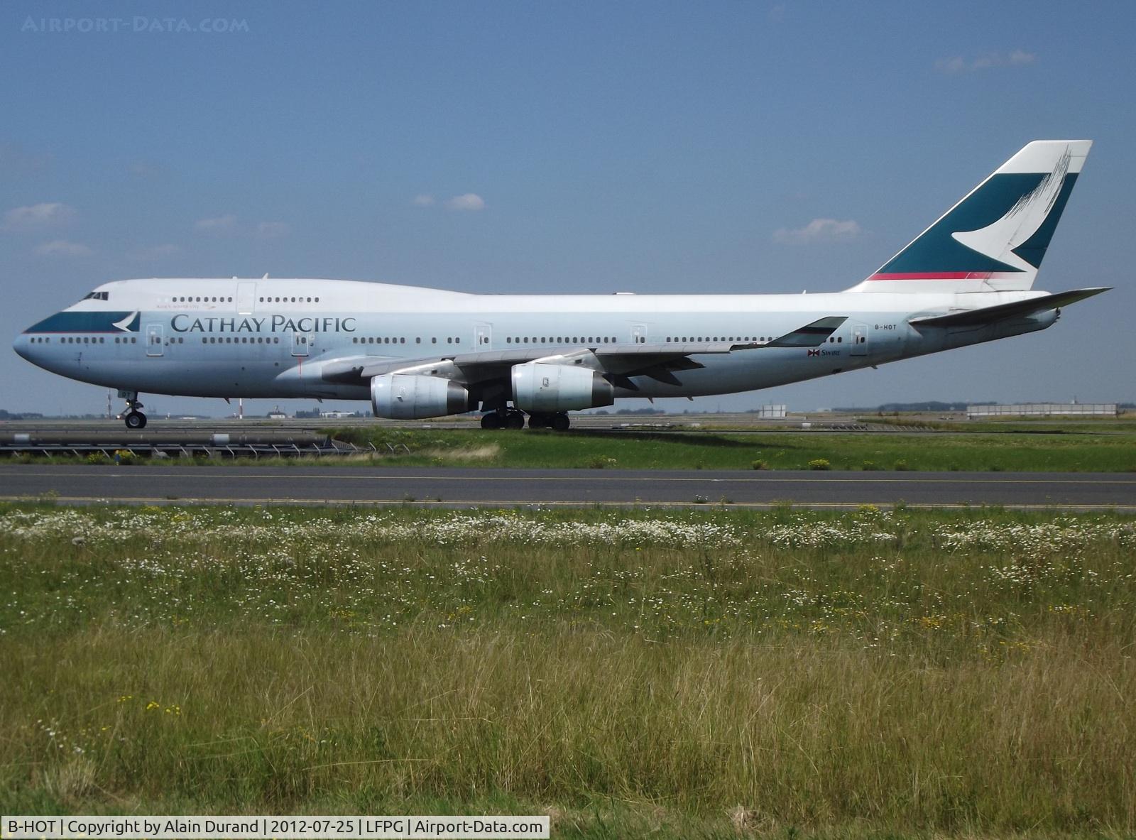 B-HOT, 1990 Boeing 747-467 C/N 24851, C/N 813. By a couple of months, CXA passenger 747s are set to surrender to Triple 7s at their turns as far services to/from CDG will be concerned.