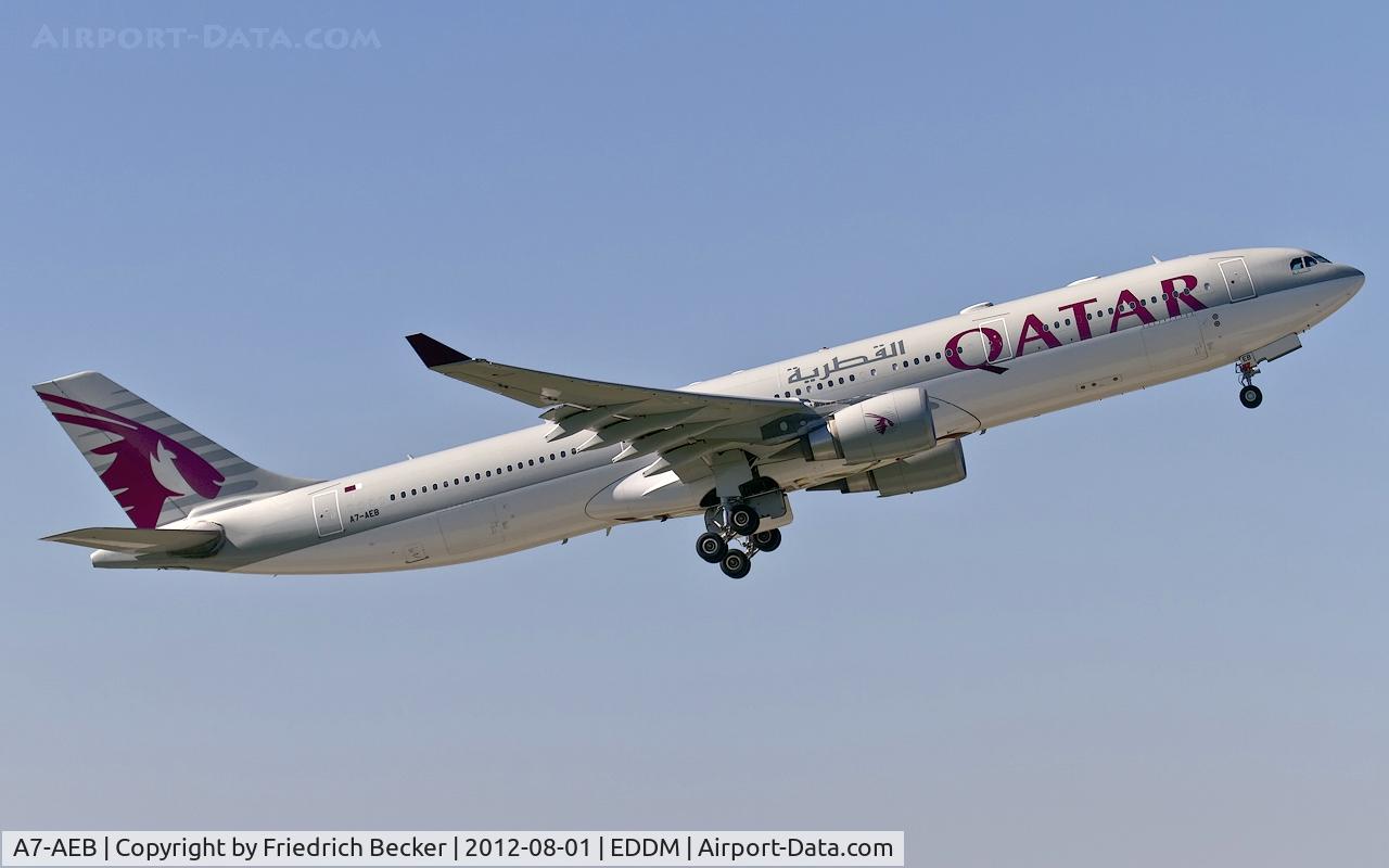 A7-AEB, 2004 Airbus A330-302 C/N 637, departure from Munich