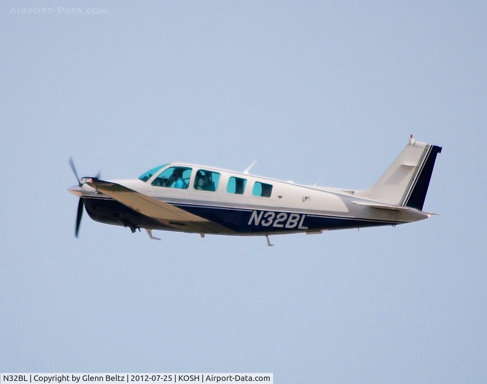 N32BL, 1982 Beech B36TC Bonanza C/N EA-296, Departing EAA Airventure/Oshkosh on 25 July 2012.