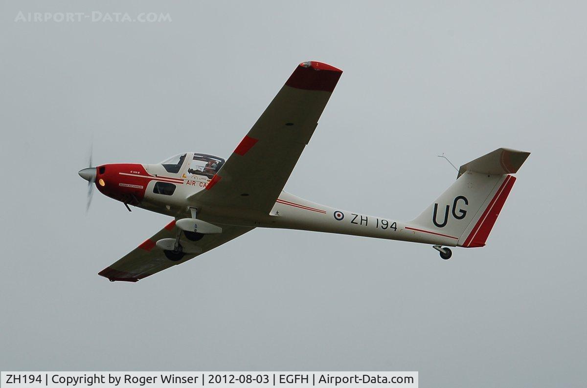 ZH194, Grob G-109B Vigilant T1 C/N 6545, Coded UG of RAF Cosford based 633 VGS. Temporarily based at Swansea Airport for over a week to operate with 636 VGS.