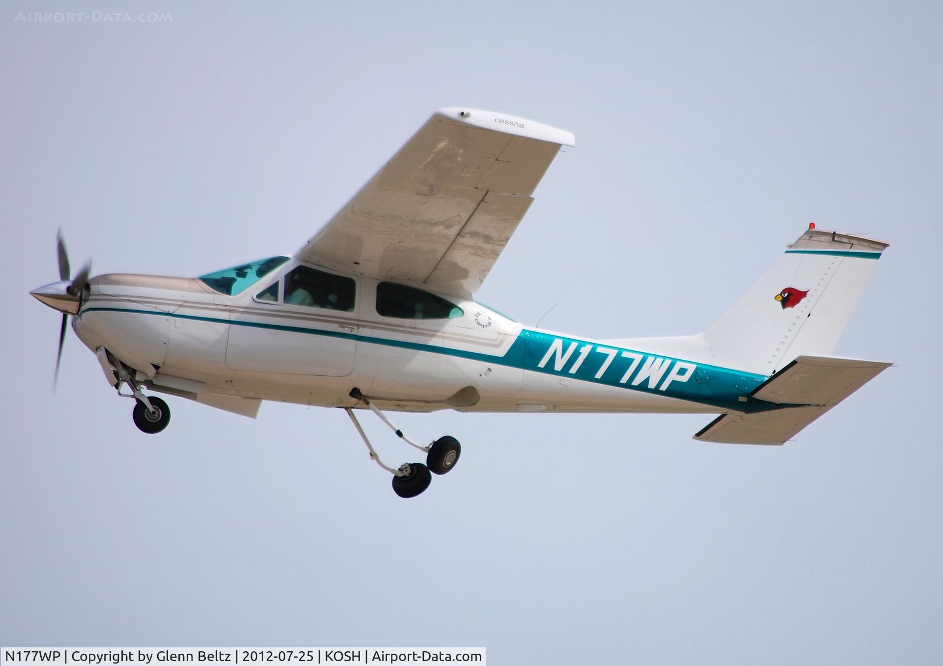 N177WP, 1974 Cessna 177RG Cardinal C/N 177RG0554, Departing EAA Airventure/Oshkosh on 25 July 2012.