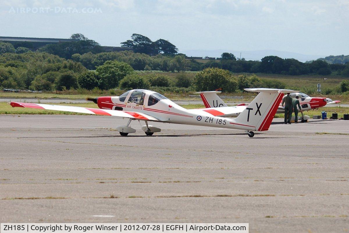 ZH185, Grob G-109B Vigilant T1 C/N 6533, Coded TX of RAF Cosford based 633 VGS. On detachment for the weekend to Swansea Airport to operate with 636 VGS.