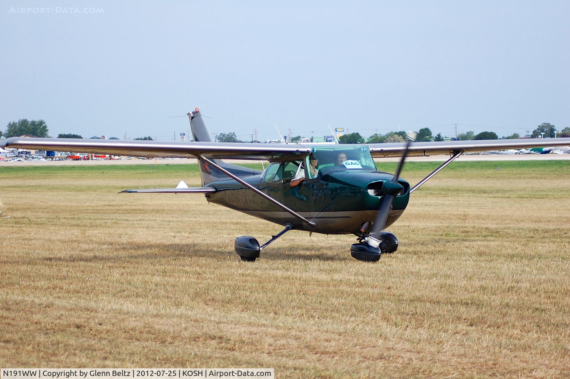 N191WW, 1972 Cessna 172M C/N 17260840, Taxiing in at Oshkosh on 25 July 2012