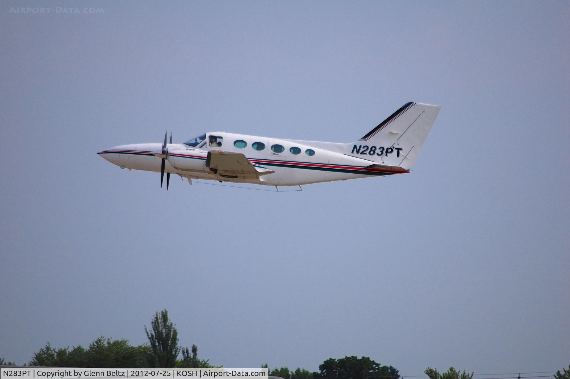 N283PT, Cessna 421C Golden Eagle C/N 421C0852, Departing EAA Airventure/Oshkosh on 25 July 2012.