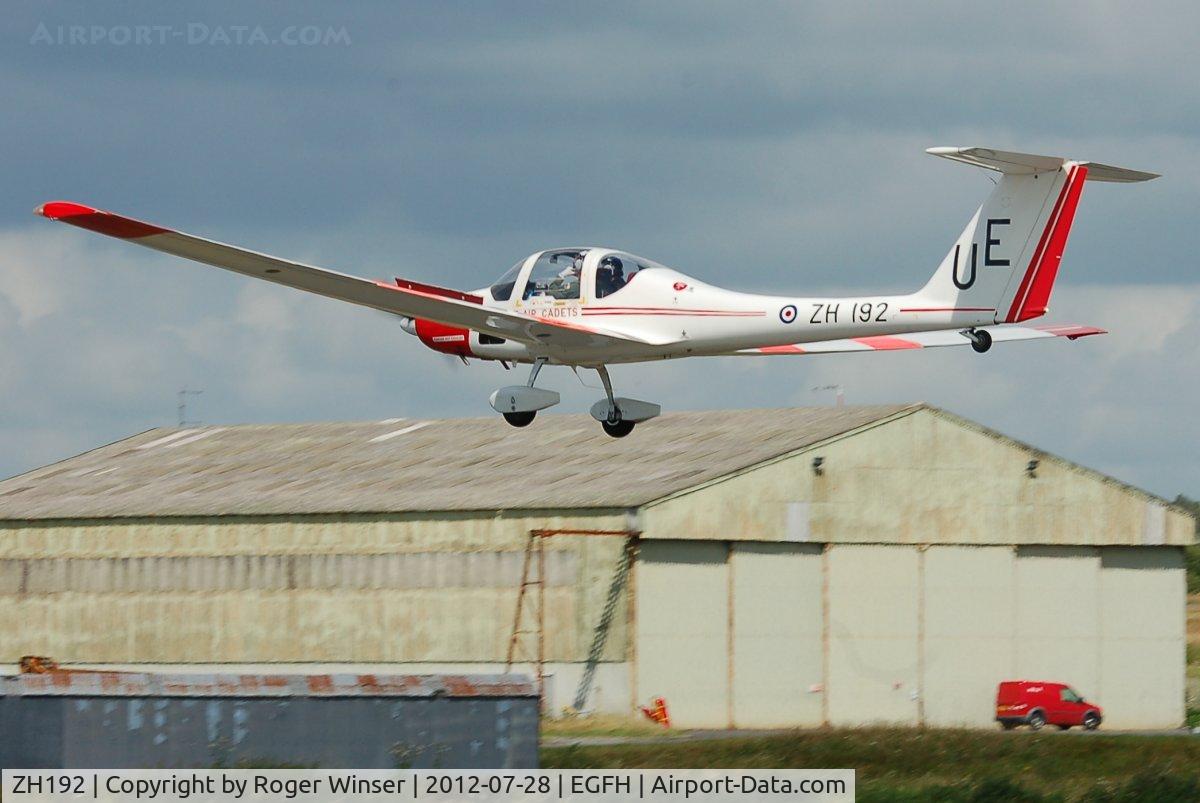 ZH192, Grob G-109B Vigilant T1 C/N 6541, Coded UE of RAF Cosford based 633 VGS. On detachment to Swansea Airport to operate with 636 VGS.