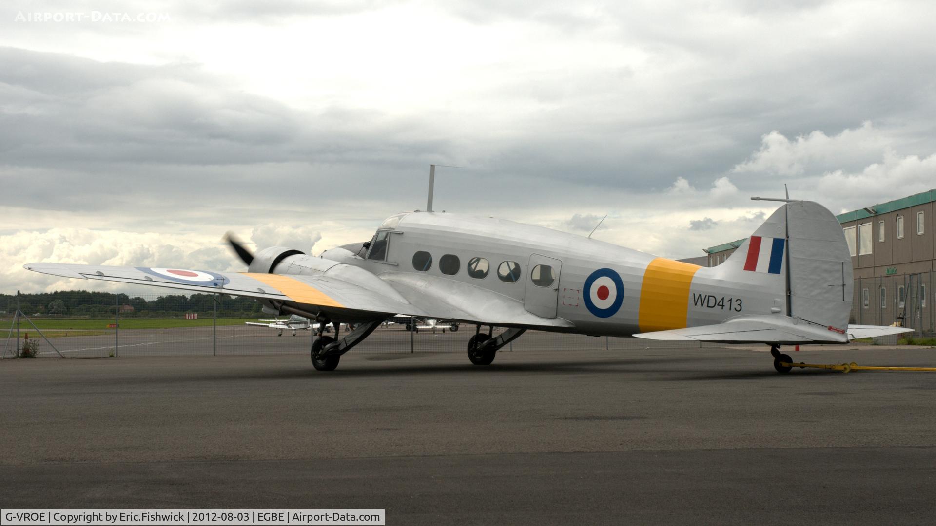 G-VROE, 1950 Avro 652A Anson T.21 C/N 3634, 1. G-VROE at Airbase, Coventry Airport West.