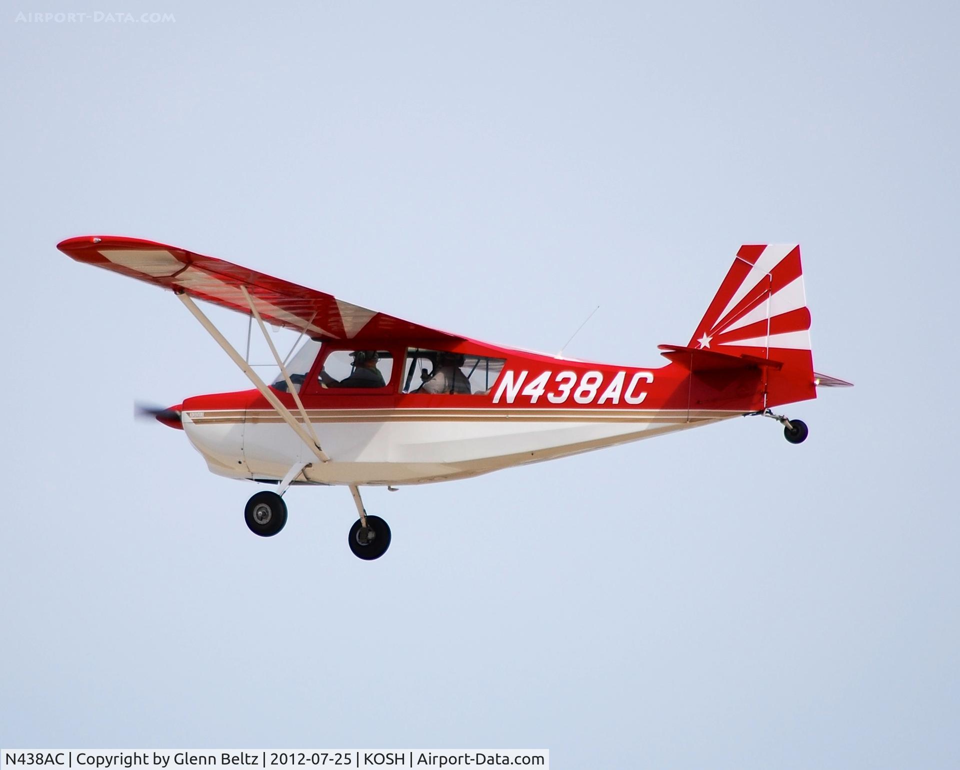 N438AC, 2000 American Champion 7GCAA Citabria C/N 438-2000, Departing EAA Airventrure/Oshkosh on 25 July 2012.