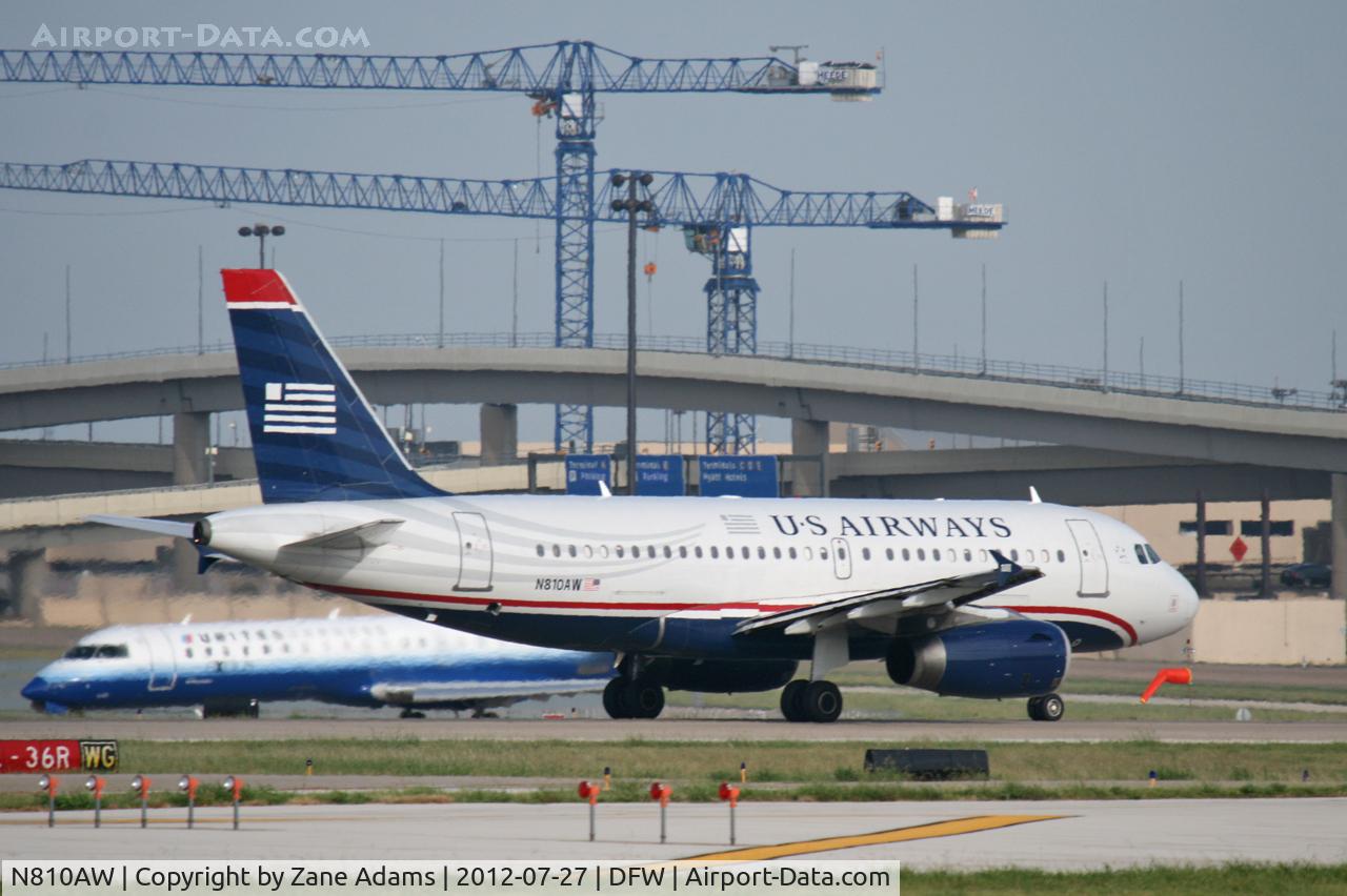 N810AW, 1999 Airbus A319-132 C/N 1116, Departing DFW Airport