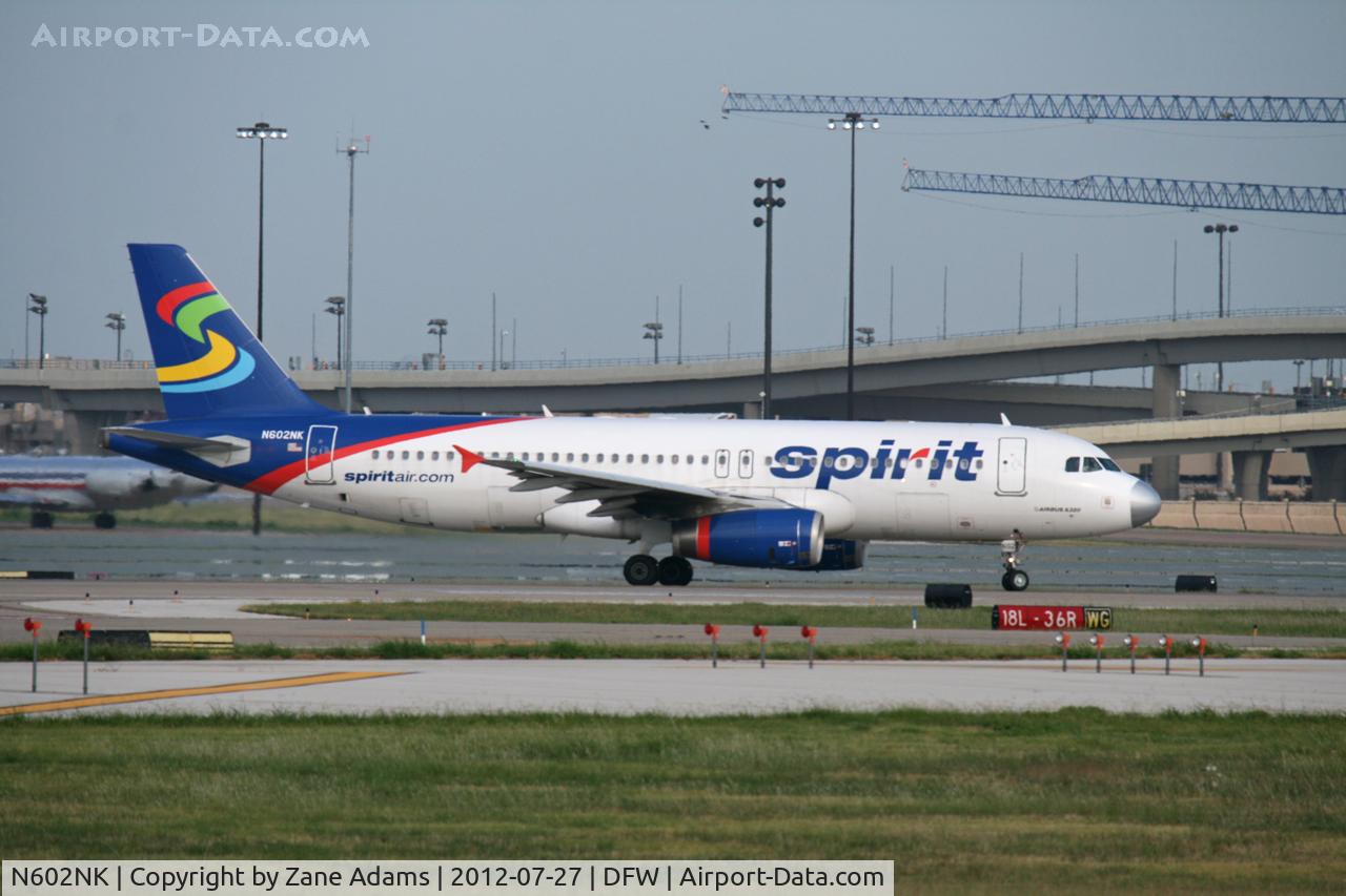 N602NK, 2010 Airbus A320-232 C/N 4264, Departing DFW Airport
