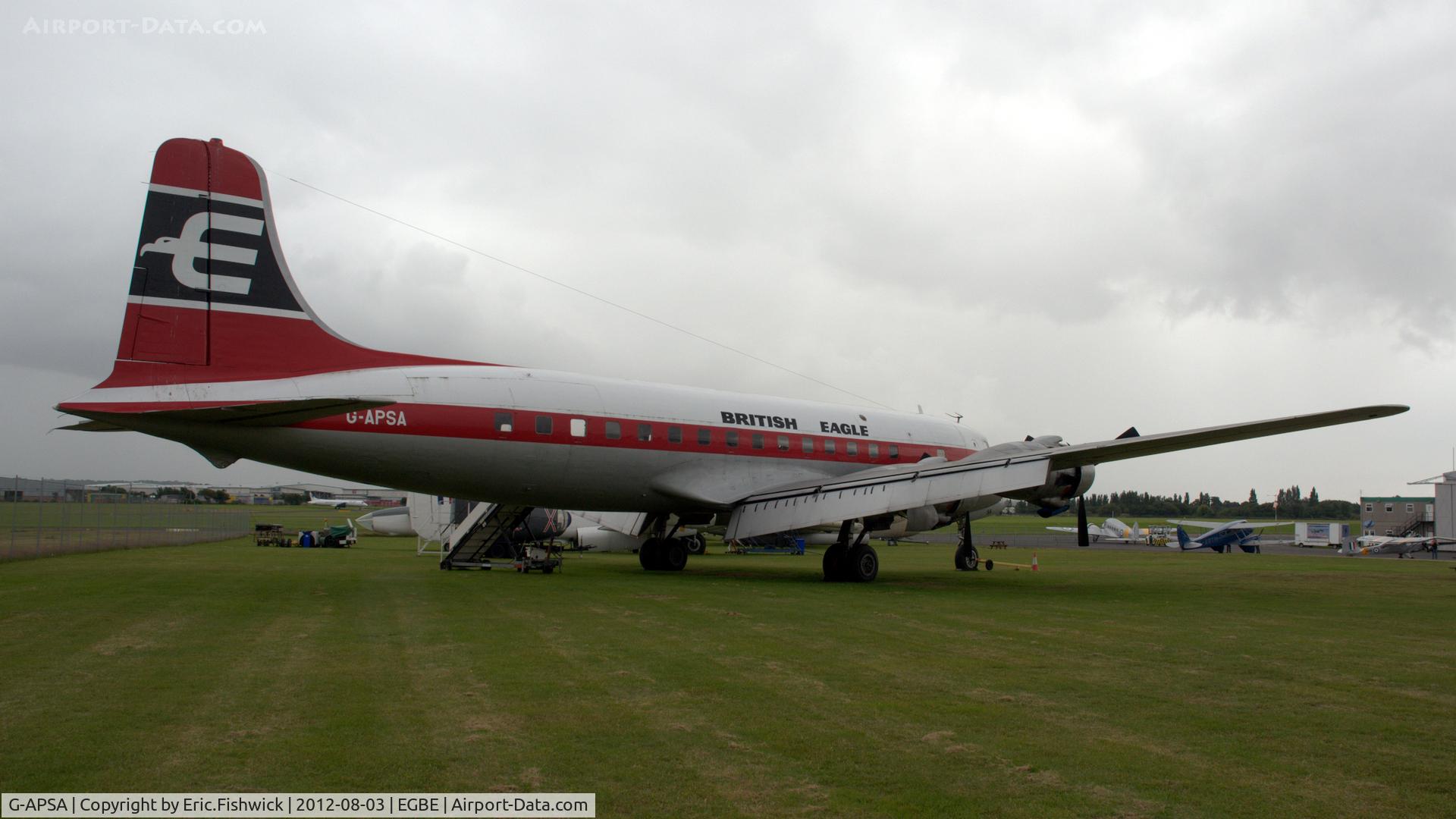 G-APSA, 1958 Douglas DC-6A C/N 45497, 2. G-APSA Now at Airbase, Coventry Airport West.